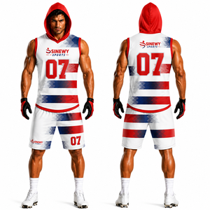 เสื้อฟุตบอลแบบมีธง 7v7 ระดับพรีเมียม ชุดทีมแบบกำหนดเอง เสื้อผ้ากีฬาฤดูร้อนน้ำหนักเบา ระบายอากาศได้ดี แบบไม่มีแขน ทรงเข้ารูป สั่งทำได้ - Product Image 1