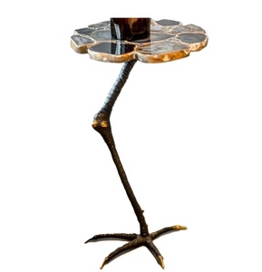 Break a leg <b>side</b> <b>table</b> sand cast metal <b>side</b> <b>table</b> septarian stone top <b>table</b> luxury <b>side</b> <b>table</b> designer accent <b>table</b> - Product Image 3