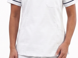Chemise à manches courtes col en V avec 2 poches pour femmes, chemise de travail pour infirmières et médecins, haut de blouse chirurgicale pour filles - Product Image 2