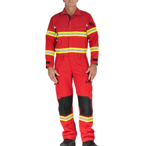 Unisex Red Flame Retardant <b>Waterproof</b> Water Resistant Workwear Coveralls Reflective High Visibility Industrial Safety Uniform - Product Image 1