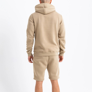 <b>Men's</b> Black Fleece <b>Hoodie</b> <b>Shorts</b> <b>Set</b> Casual Autumn Wear Knitted Solid Color Pullover <b>Men's</b> Black Fleece <b>Hoodie</b> <b>Shorts</b> <b>Set</b> Casual - Product Image 2