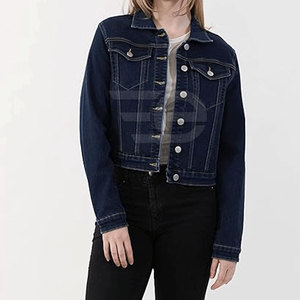 Stylish Women Jeans Jacket Custom Logo Cotton Button Front Slim Fit Eco-Friendly Streetwear Daily Wear Fashion Trendy - Product Image 2