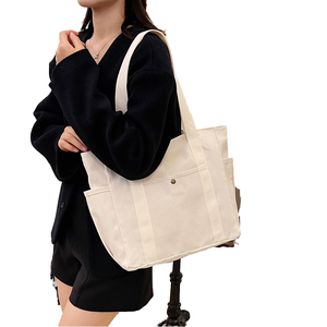 Bolsa de Lona Reutilizable con Cierre de Cremallera, Impresión Personalizada, Bolsa de Compras para Supermercado, Comercio Minorista y Ferias - Product Image 1