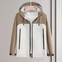 Veste coupe-vent à capuche pour homme, colorée, imperméable, zippée, sportive, printemps