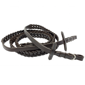 Equipo de equitación inglés de 60 pulgadas personalizado, rienda de cuero de caballo trenzado de 5 trenzas con extremos de broca de hebilla, Manual plisado, certificado MOL - Product Image 1