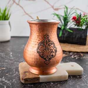 Handmade <b>Copper</b> Moscow Mule Mug: Vintage Style Drinkware, Enamel Moscow Mule <b>Cup</b>, Custom Engraved Cocktail Mug, Grooms - Product Image 5