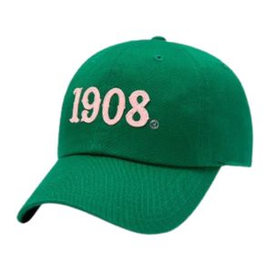 Green Baseball <b>Cap</b> With 1908 Embroidery Graphic Cotton Adjustable <b>Hat</b> Casual Sports Style Outdoor Fashion Headwear For Men Women - Product Image 3