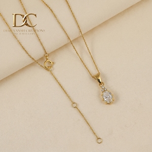 IGI Certified Fine Jewelry 14KT <b>Solid</b> Yellow <b>Gold</b> Lab Grown Diamond <b>Pendant</b> Necklace Classic Latest Collection for Women's - Product Image 6