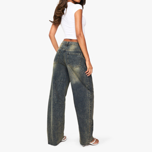 Pantalones Vaqueros Premium para Mujer, Precio de Fábrica OEM/ODM, Ajuste Elástico Cómodo, Ropa Casual de Alta Calidad, Directo de Fábrica - Product Image 3