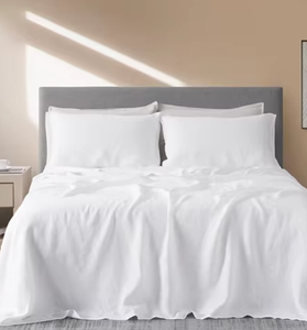 White <b>Bed</b> Sheet <b>Set</b> Full Size Soft Cotton Hotel Style Bedding Duvet Cover Pillowcases - Product Image 1