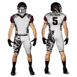 Ensemble d'uniformes de football américain respirants personnalisés pour hommes, 100% polyester, sublimation, manches courtes - Product Image 3