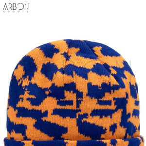 Bon Fournisseur Nouvelle Tendance au Meilleur Prix Service OEM ODM Dernier Style Bonnets en Tricot à Motifs Orange et Bleu pour Hommes et Femmes - Product Image 5