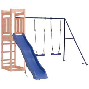 Juego de juegos al aire libre de madera de abeto Douglas azul macizo con columpios grandes de polipropileno - Product Image 4