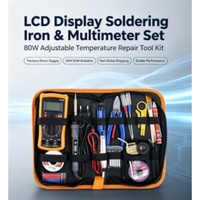 Kit de Multímetro Digital de 80W con Pantalla LCD y Temperatura Ajustable, Lápiz de Soldadura Eléctrico con Soldador Digital, Juego de Herramientas de Reparación