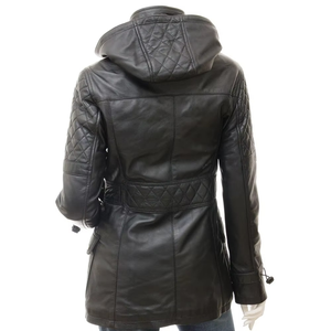 Chaqueta de Cuero Genuino de Piel de Oveja para Mujer, Diseño Personalizado con Logotipo, Impermeable, Rellena de Plumón, Transpirable, para Todas las Estaciones, Teñido Liso - Product Image 2