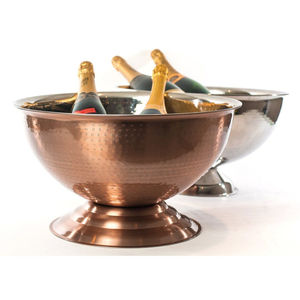 Cuenco de Martillo de Cobre y Peltre Italiano Hecho a Mano, Elegante Cuenco de Vino con Pedestal y Asas de Latón, Cuenco Grande y Elegante para Bar - Product Image 6