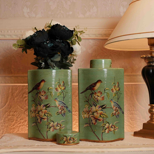 Jarre décorative de luxe Chelsea House Blue White Song Leaf Ginger Jar - Product Image 5