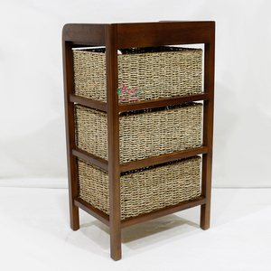 Artex Dong Thap Factory Natural Water Hyacinth Seagrass Cabinet Storage Sideboard <b>Shelf</b> <b>Organizer</b> - Product Image 2
