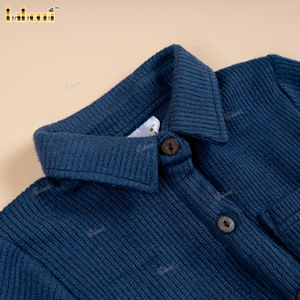 BC1424 – ชุดเด็กทารกปักลายกระรอกสีเขียวอมฟ้าเข้มแบบแฮนด์เมด - Product Image 3