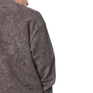 Vintage Cotton Heavyweight Fleece Drop Shoulder Plus Size Acid Wash Men's Winter Embroidered Custom Printed <b>Sweatshirt</b> OEM - Product Image 2