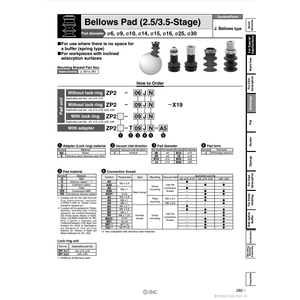 Almohadilla de vacío SMC Pneumatics, modelo para aplicaciones eficientes de recogida y elevación - Product Image 1