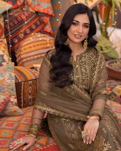 Traje Salwar Kameez para Mujer, Estilo Pakistaní, de WS International, Corte Regular Informal, para Fiestas, Bodas, Playa, Secado Rápido, Sin Arrugas - Product Image 3