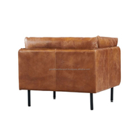 2025 fauteuil en cuir Chesterfield monoplace moderne canapé tufté de qualité supérieure pour hôtel salon Polo marron en cuir véritable