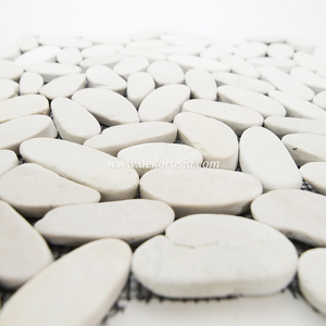 Premium Decorative White <b>Stone</b> Pebble Slice Tiles for Outdoor Garden <b>Landscaping</b> and Modern Home Decor - Product Image 5