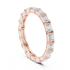 Anillos de Compromiso de Lujo Aries Jewel, 1.80CT Total, Corte Esmeralda, Diamante Cultivado en Laboratorio, Banda de Eternidad Completa, Oro de 14K - Product Image 2