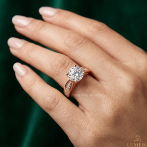แหวนเพชร Gia Igi Certified Cvd HPHT Lab Grown Created Diamond ทองคำขาว 18k ทองคำโรสโกลด์ ทรงกลม แหวนหมั้น เครื่องประดับสำหรับผู้หญิง - Product Image 6