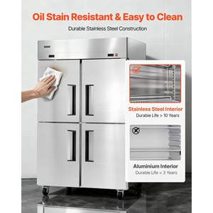 Equipo de Refrigeración Comercial para Cocina de 48 Pulgadas con Certificación UL, Congelador/Refrigerador Vertical de Acero Inoxidable de 31 Pies Cúbicos y 4 Puertas - Product Image 6