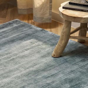 Solid Ice Blue Viscose Area Rug Minimalist Plush Carpet Soft Modern Handloom Living Room Bedroom Office Nursery Floor Decor Home - Product Image 6