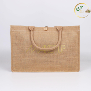 Sac de courses écologique en toile de jute, fabriqué à partir de fibres de jute naturelles, réutilisable pour les courses au marché - Product Image 2