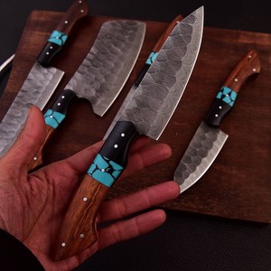 Custom Handmade High Quality 5 PCS Professional Kitchen <b>Knife</b> <b>Set</b> With Damascus Steel Blade and Custom Handle Kitchen <b>Knife</b> <b>Set</b> - Product Image 3