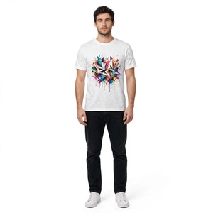 T-shirt en tricot imprimé pour homme de qualité supérieure, manches courtes, col rond, 100% coton, design personnalisé, respirant, anti-rides, écologique BD - Product Image 2