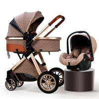 Poussette 3 en 1 pliable avec siège auto et landau pour bébé
