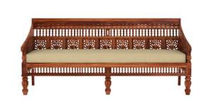 Solid Sheesham Wood 5 Seater <b>Sofa</b> Set Handcrafted Carved Design <b>Foam</b> Fabric Covered Traditional Design for Villa Hotel Use - Product Image 2