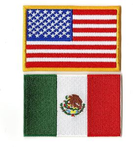 Parches Bordados de Alta Calidad con Bandera Americana y Mexicana, Termoadhesivos, en Lona con Forma Rectangular de PVC, para Regalos Personalizados - Product Image 1