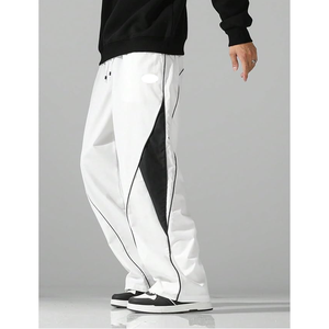 <b>Men's</b> <b>White</b> Wide Leg <b>Pants</b> Elastic Waist Drawstring Side Pockets Casual Loose Fit Lightweight Breathable Spring Wear - Product Image 3
