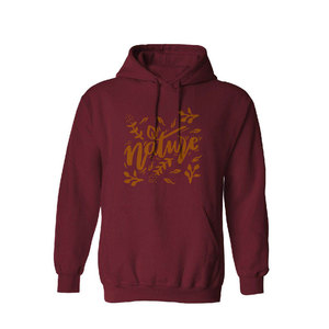 Sudadera con Capucha para Hombre, Color Granate, Algodón y Felpa, Estampado Natural, Casual, Otoño, Corte Regular, Diseño con Bolsillo Frontal - Product Image 1
