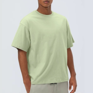 Camisetas de Hombre de Algodón 100% de Corte Regular para Deporte, Color Liso Personalizable, Manga Corta, Cuello Redondo, Tejido de Punto, Logotipo Frontal, Casual - Product Image 2