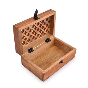 Mango Wood Decorative Wooden <b>Box</b> with Hinged Lid Handmade Wooden Storage <b>Box</b> for Jewelry <b>Keepsakes</b> Office and Home Decor - Product Image 1