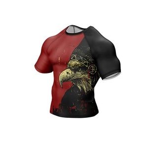 Rashguard de fitness à manches longues de haute qualité, compression MMA BJJ, séchage rapide, respirant, anti-UV, tissu imprimé par sublimation intégrale - Product Image 3