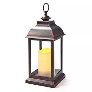 Lámpara de Metal Negra Tradicional de Alta Gama con Paneles y Asa, Diseño Moderno Ecológico, Iluminación Decorativa para el Hogar, Decoración Perfecta para Mesa - Product Image 1