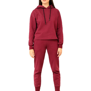 Conjunto de Sudadera con Capucha Verde Menta para Mujer, con Bolsillos con Cordón, Corte Holgado Informal, Manga Larga, Color Sólido, Ropa Deportiva para Primavera - Product Image 4