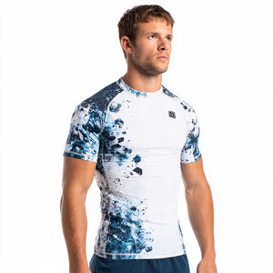 Ensemble deux pièces de compression pour homme : Rashguard sublimé et short de natation imprimé - Product Image 3