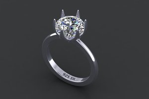 Premium Gold Silver Ladies Round Cut <b>Ring</b> 1.92 CTS Moissanite CVD Colour Stone <b>CZ</b> EGL VVS2 D VS1 Jewelry - Product Image 3