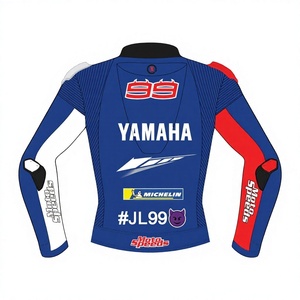Jorge Lorenzo <b>Racing</b> <b>Jacket</b> Ramaha Custom Kangaroo Leather MotoCP CE Approved Armored Men's Professional <b>Jacket</b>/Chaqueta - Product Image 2