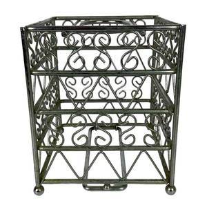 Vintage Metal Tissue <b>Box</b> Cover Square Silver Chrome Scroll Design Bathroom Decor - Product Image 6
