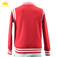 Veste de baseball décontractée à rayures rouges et blanches avec boutons-pression, style universitaire